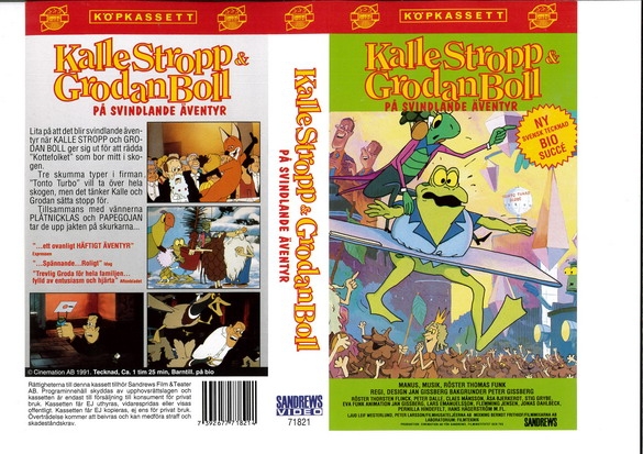 Tecknat Barn Svenska:Kalle Stropp och Grodan Boll på svindlande äventyr (1991) DVDRIPPEN (Svenska) Hela Filmen (4D)